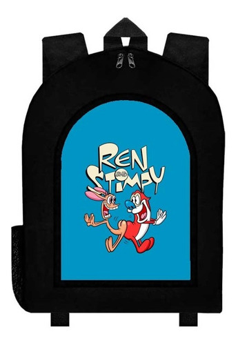 Mochila Negra Retro Ren And Stimpy A28