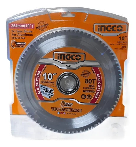 Disco De Corte Ingco Tsb325428 254mm 10 /80t Color Plateado