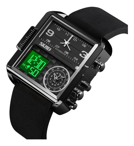 Reloj Hombre Casual Lujo Skmei Cuadrada Cronógrafo Fechador