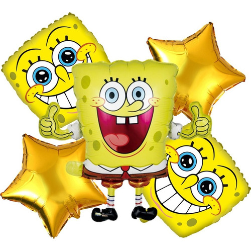 Globos papel metalizado Celebration Market Bob Esponja bob esponja 69cm - 5 packs de 5 unidades