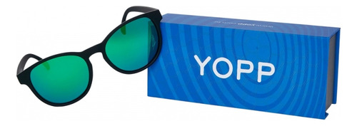 Óculos De Sol Yopp Polarizado Uv400 Redondinho Voto Nulo Cor da armação Preto Cor da lente Verde