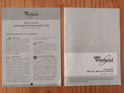 Lavarropas Whirlpool Wfe81a 8kg 1200 Rpm Funcionando Beige (Usado)