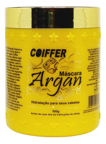 Máscara De Argan Coiffer 500g Reparação Hidratação Profunda