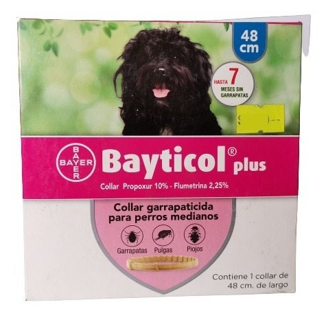 Imagen 1 de 1 de Collar Garrapaticida Bayticol Plus Para Perros Mediano 48cms