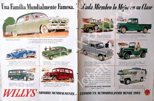 Cartel Autos Y Camionetas Willys 1953 Todos Sus Modelos