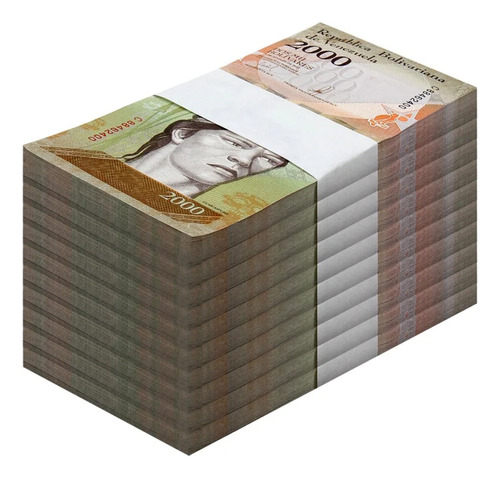 Bloque 1000 Billetes 2000 Bolivares Venezuela 