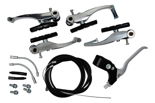 Frenos V Brake Completo Con Manijas Aluminio Para Bicicleta