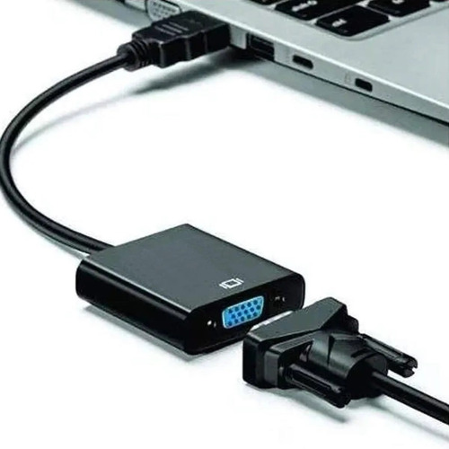 Imagem 6 de 6 de Mini Adaptador Conversor Hdmi P/ Vga Transmite Áudio E Vídeo