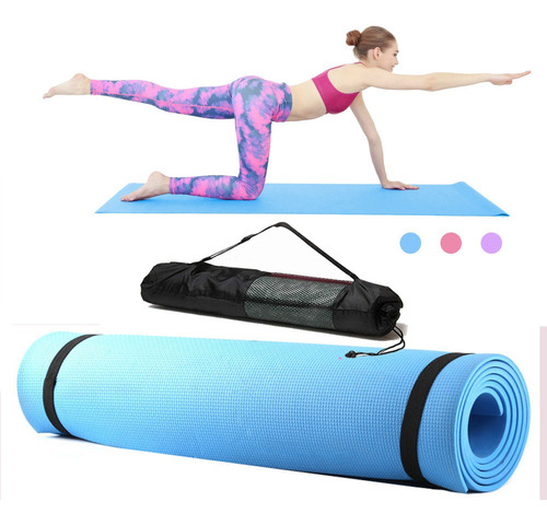 Colchoneta Mat 4 Mm Yoga Pilates Enrollable Gym + Bolso