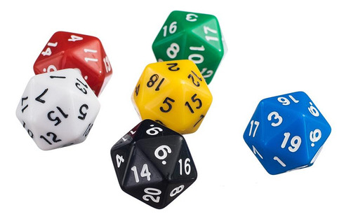 6 X Dados Multicolores De 2 Cm Y 20 Para Juegos De Cartas De