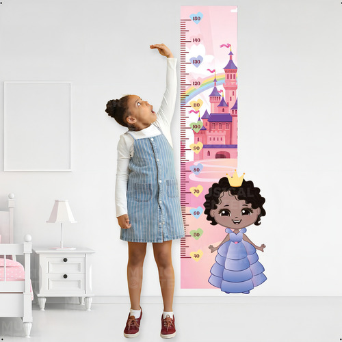 Adesivo Regua De Crescimento Parede Infantil Princesa 03 Cor Rosa