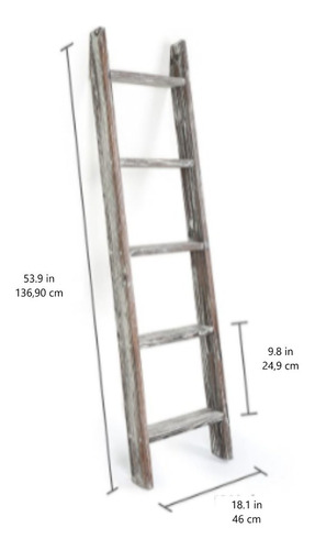 Estantería Escalera Xa Mantas/ Madera C: Gris A136,90xan46cm