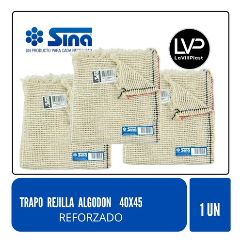 Trapo Rejilla Americana 40x45 Absorbente Color Blanco