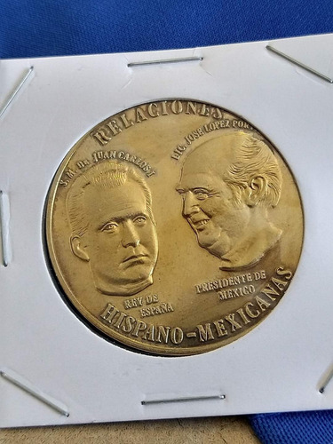 Medalla De Plata Presidente López Portillo Y Rey De España