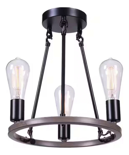 Lampara De Techo Moderna Vintage Candelabro Con 8 Luces Estructura Negro