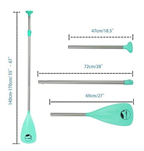 Yvleen Kids Sup Paddle - 3 Piezas Ajustable Stand Up Paddle