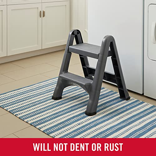 Taburete Plegable De Dos Pasos Rubbermaid, 14 Pulgadas De Al
