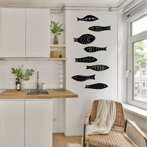 8 Cuadros Decorativos Pez Peces  - Artesanal Mdf Calado 