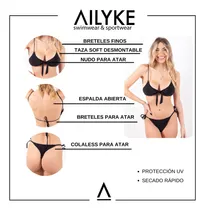 Comprar Bikini Top Con Lazo Nudo Colaless Mujer Traje De Baño Malla