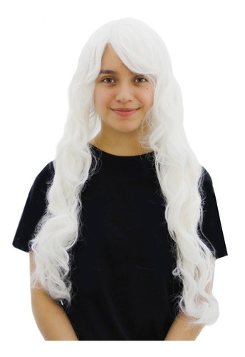 Peluca Cosplay Anime Blanca Larga Deluxe Dama