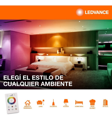 Imagen 4 de 10 de Lámpara Led Osram Rgbw Dimm C/ctrol Remoto X 3 Unidades E27