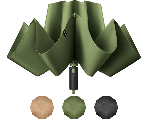 Paraguas Beneunder Green 10k: Compacto, Duradero E Impermeab