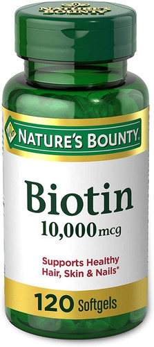 Biotin 10.000 Mcg Natures Bounty 120 Capsulas Blandas