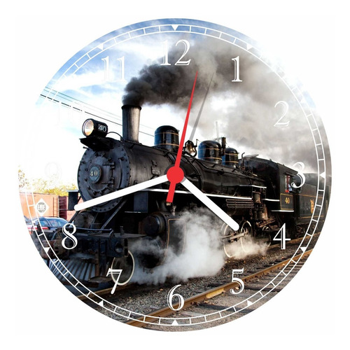 Relógio De Parede Trem Locomotiva Decorações
