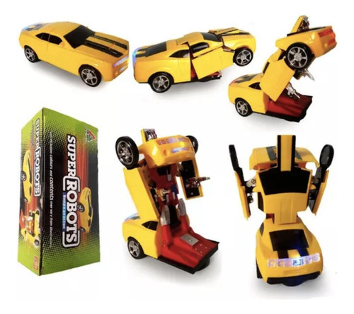 Carro Transformers Brinquedo Vira Robô Musical Som