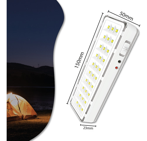 3 Luminária Emergência Lâmpada 30 Leds Recarregável Bivolt