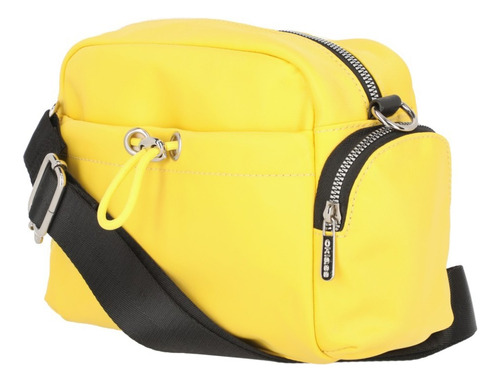 Bolso Crossbody Mujer Amarillo 851-83 Correa de hombro Negro Diseño de la tela Liso