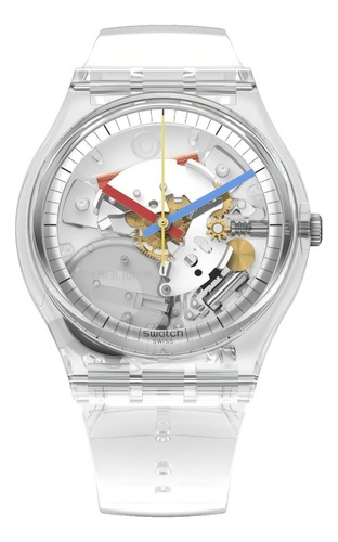 Relógio Swatch Clearly Gent SO28k100 Cor da pulseira: cor da moldura transparente, cor de fundo transparente, transparente