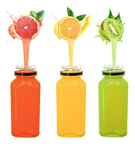 Botellas Plsticas 12pcs Con Tapas - Reutilizables, Transpare