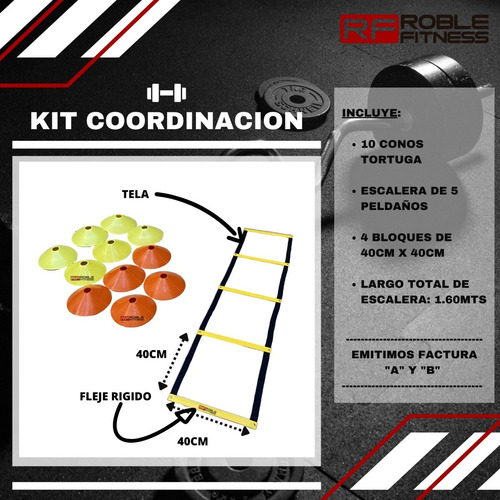 Kit De Entrenamiento Funcional Escalera Coordinacion Cono
