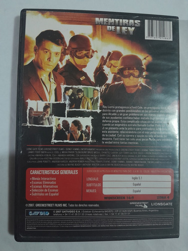 Dvd - Mentiras De Ley - Ray Liota -original