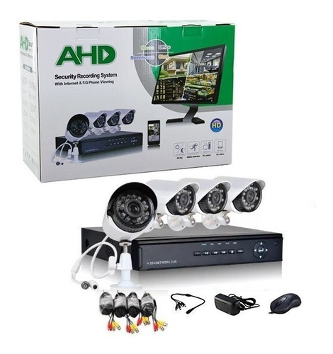 Ahd Cctv Kit De Seguridad Dvr+4 Camaras Visualización 5g