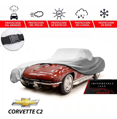 Cubierta Cubreauto Eua Con Broche Corvette C2 1963 A 1967
