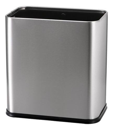 Cubo De Basura Metal 10l Acero Inoxidable Plateado Slim, Bañ Color