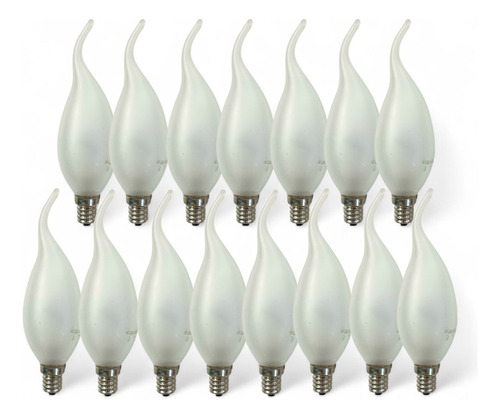 Kit Com 15 Lâmpadas Vela Bico Torto 60w 127v Fosca E12