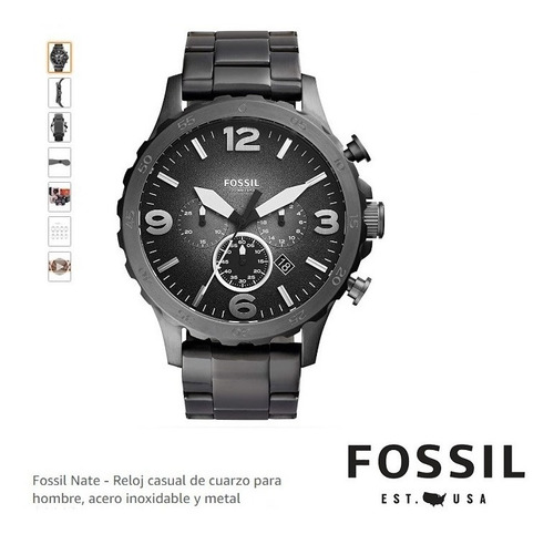 Reloj Hombre Fossil Nate Jr1437 Cronógrafo Acero Inoxidable