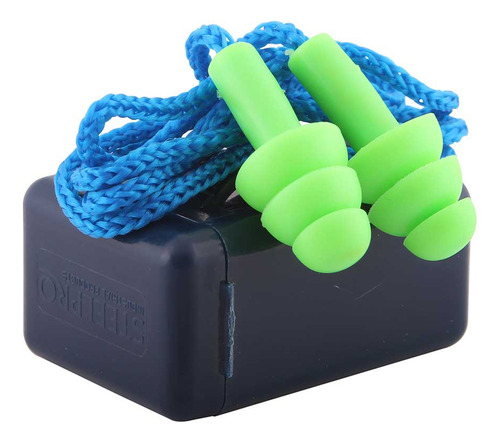 Caja De 100 Tapon Auditivo Raptor Reusable Color Verde