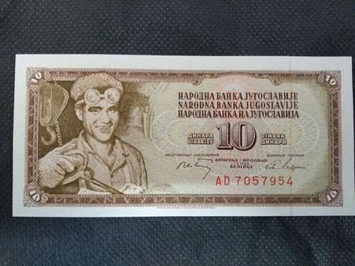 Cedula De 10 Dinara Da Iogoslavia