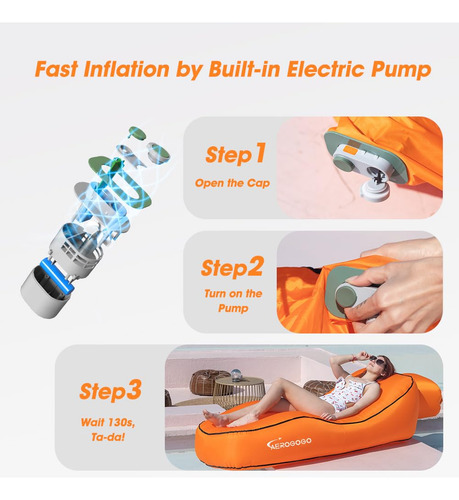 Cs1 Sofá Inflable Automático Con Bomba Integrada Marrón Mmg