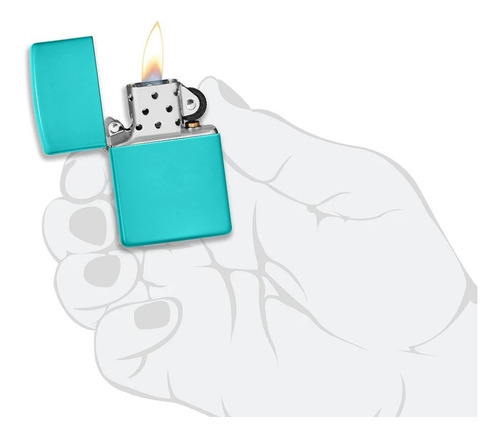 Imagen 3 de 6 de Encendedor Zippo Turquesa Liso