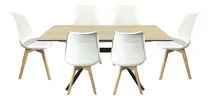 Comprar Set De Comedor Mesa Extensible 160x80 +6 Sillas Tulip Blanca