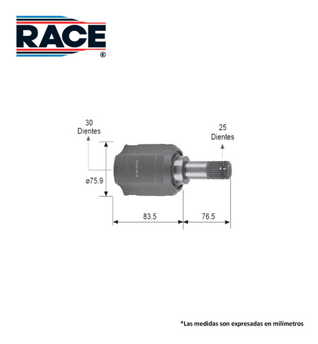 Imagen 2 de 6 de Espiga L/caja Izq-der Mitsubishi Lancer 2.0l 2004-2007 Race