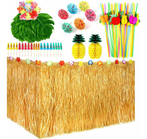 Conjunto De Decoración Hawaiana Para Fiestas Tropicales Con 