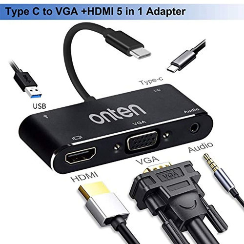 Imagen 2 de 7 de Onten Adaptador Usb C A Hdmi Vga, Usb Tipo C