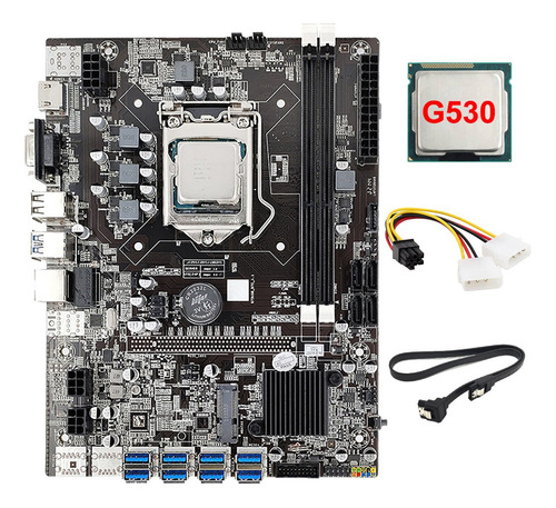 Placa Base De Minería De 8 Tarjetas B75+cpu G530+cargador De