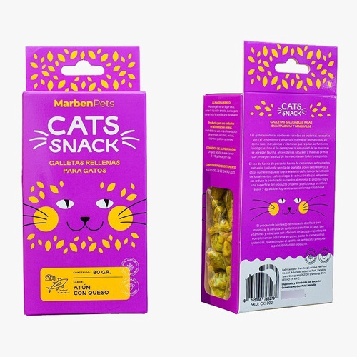 Imagen 2 de 10 de Pack 8 Galletas Catsnack + 2 Tubitos Cremosos Para Gato